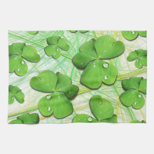Grüner Shamrock-Klee St. Patrick Küchenhandtuch Handtuch