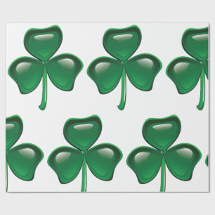 Grüner Shamrock-Kleeblatt Geschenkpapier