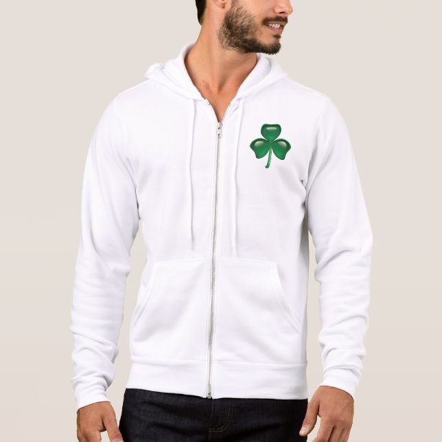 Grüner Shamrock-Kleeblatt Hoodie (Vorderseite)