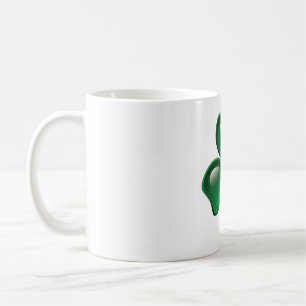 Grüner Shamrock-Kleeblatt Kaffeetasse