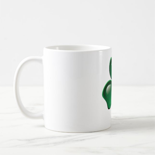 Grüner Shamrock-Kleeblatt Kaffeetasse (Links)