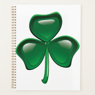 Grüner Shamrock-Kleeblatt Planer
