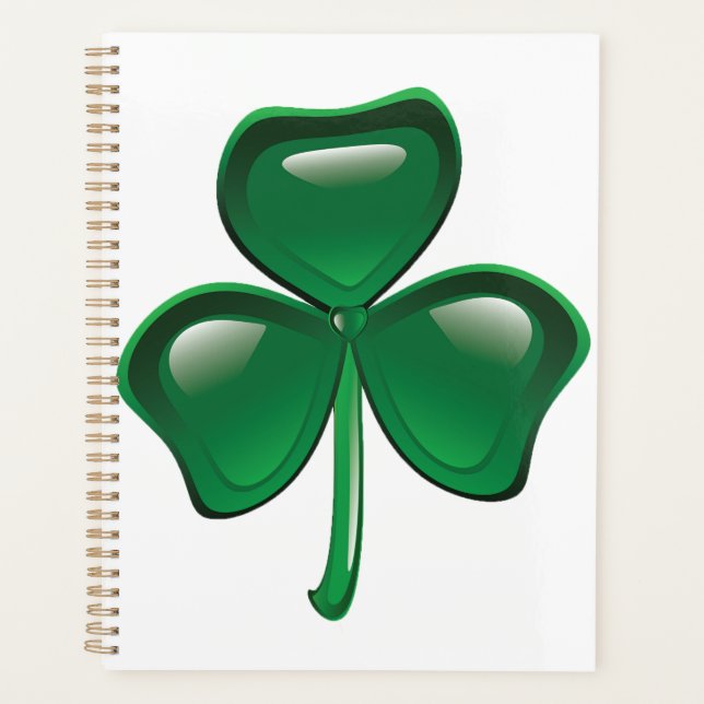 Grüner Shamrock-Kleeblatt Planer (Vorderseite)