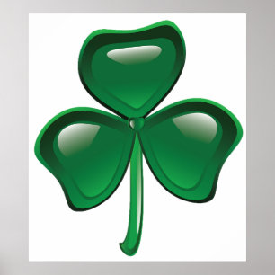 Grüner Shamrock-Kleeblatt Poster