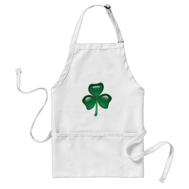 Grüner Shamrock-Kleeblatt Schürze (Vorne)