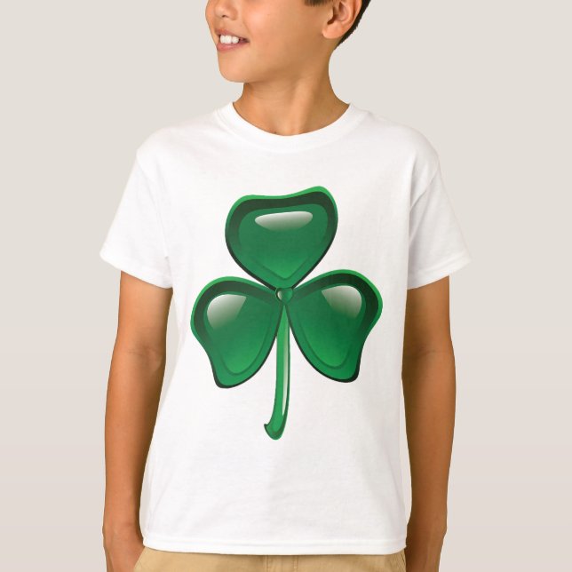 Grüner Shamrock-Kleeblatt T-Shirt (Vorderseite)
