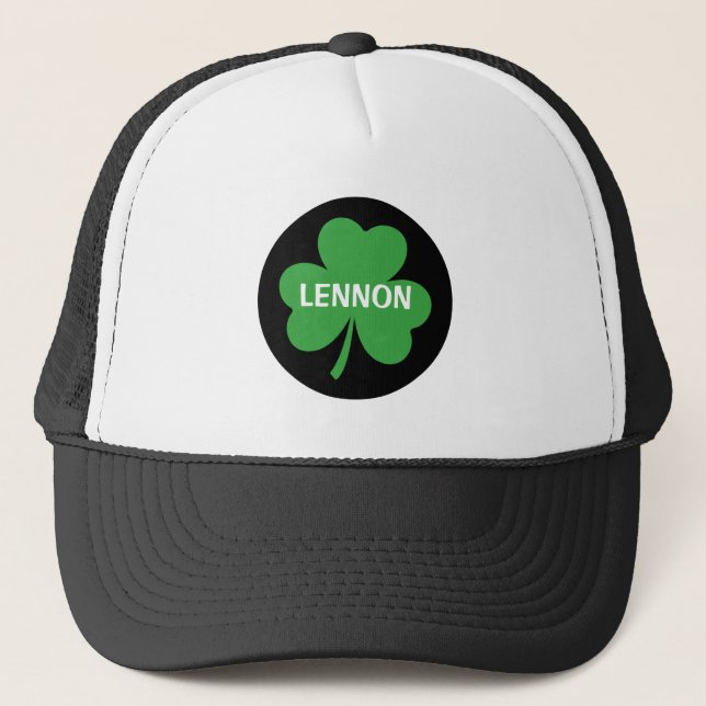 Grüner Shamrock-Name Truckerkappe (Vorderseite)