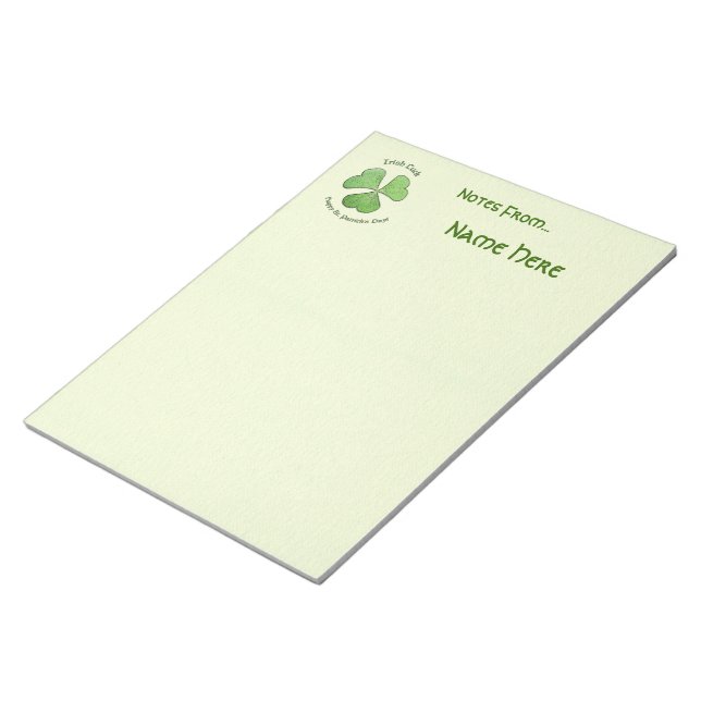 Grüner Shamrock Notizblock (angewinkelt)