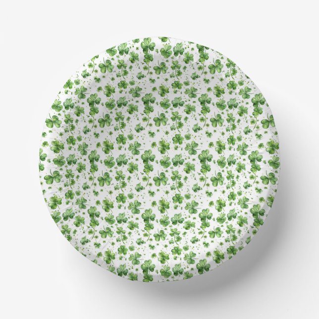 Grüner Shamrock St. Patricks Tag Pappteller (Vorderseite)