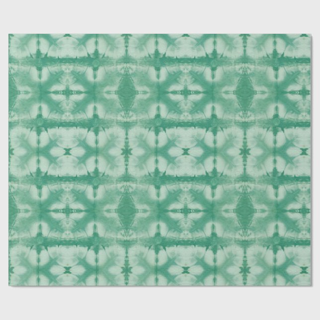 Grüner Shibori-Stil  Geschenkpapier (Flach)