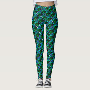 Grüner Smaragd und Kurven, unter Gitter Niquelada? Leggings