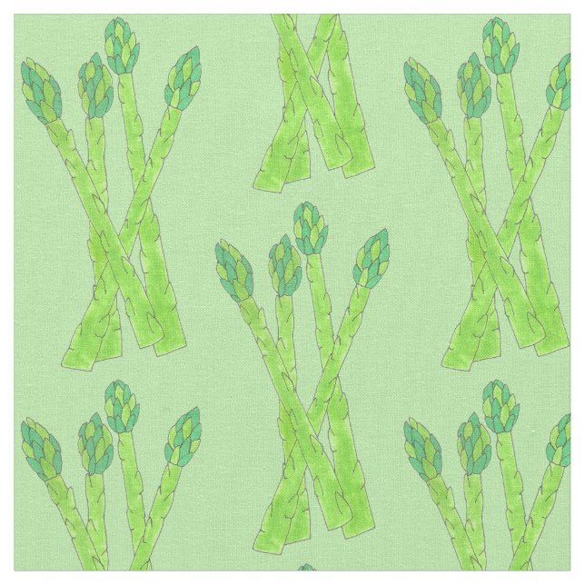 Grüner Spargel Speere Gemüsegarten Veggie Veg Stoff (Nahaufnahme)