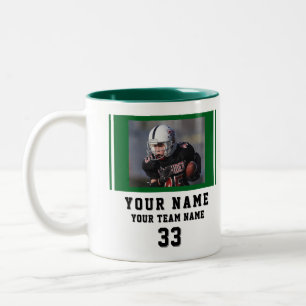 Grüner Spieler Name Nummer Team Foto Zweifarbige Tasse