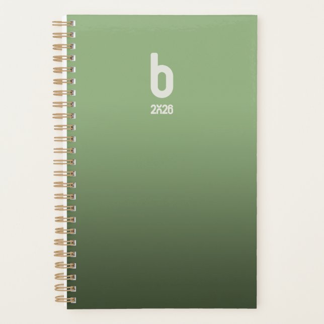 Grüner Spiralplaner – 2026 Atem Planer (Vorderseite)