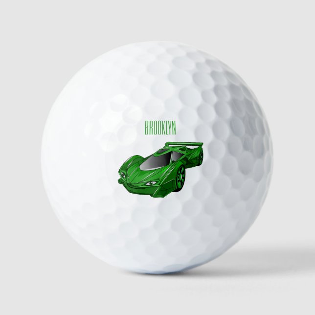 Grüner Sportwagen mit Luftfolie Golfball (Vorderseite)