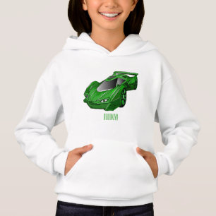 Grüner Sportwagen mit Luftfolie Hoodie