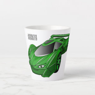 Grüner Sportwagen mit Luftfolie Milchtasse