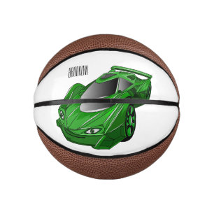 Grüner Sportwagen mit Luftfolie Mini Basketball