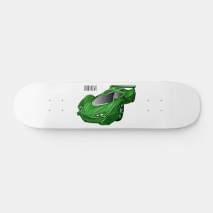 Grüner Sportwagen mit Luftfolie Skateboard