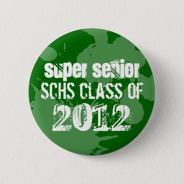Grüner Spritzer Schule Graustufen Button (Vorderseite)