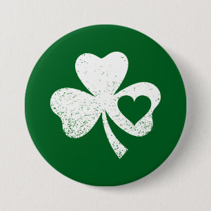 Grüner St. Patricks Day Irischer Patty's Herz Sham Button