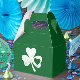 Grüner St. Patricks Day Irischer Patty's Herz Sham Geschenkschachtel