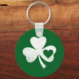 Grüner St. Patricks Day Irischer Patty's Herz Sham Schlüsselanhänger