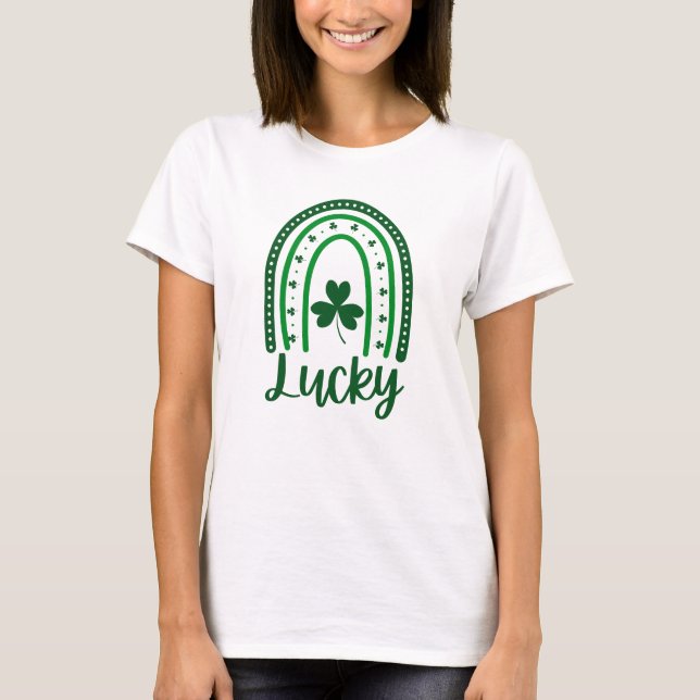 Grüner St. Patrick's Day Regenbogen T-Shirt (Vorderseite)