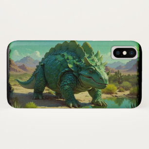 Grüner Stegosaurus und Wüstenpool Case-Mate iPhone Hülle