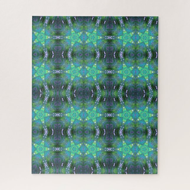 Grüner Stern geometrisch 520 Teile Puzzle (Vertikal)