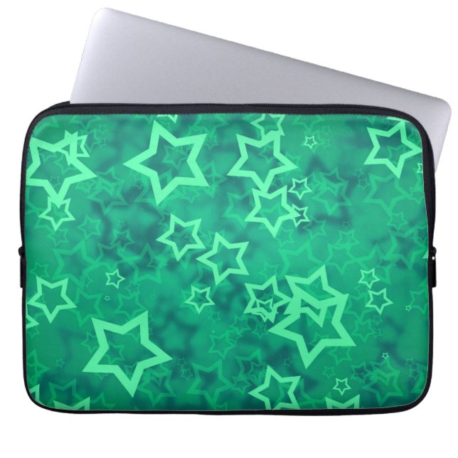 Grüner Stern Laptopschutzhülle (Vorderseite)