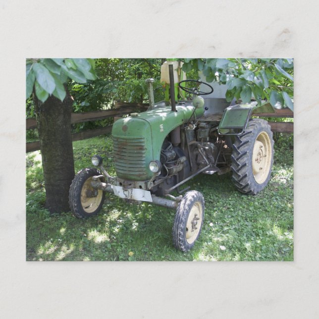 Grüner Steyr Traktor 80A Postkarte (Vorderseite)