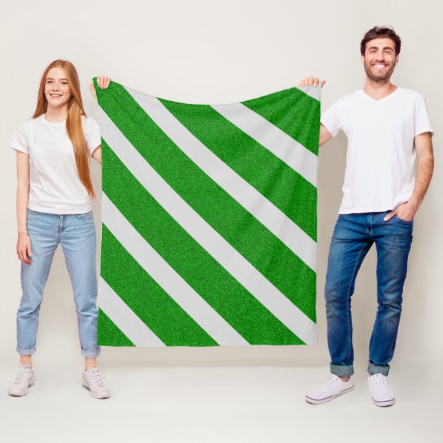 Grüner Streifen Glitter Fleecedecke (Beispiel)