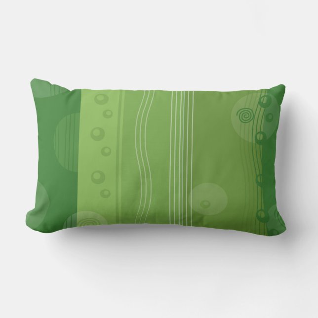 Grüner Streifen-modernes stilvolles Lendenkissen (Vorderseite)