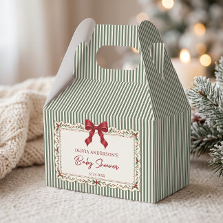Grüner Streifen Winter Weihnachten Thema Baby Show Geschenkschachtel