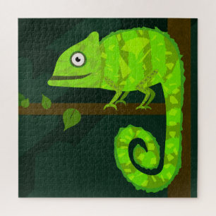 Grüner süßer Chamäleon Puzzle