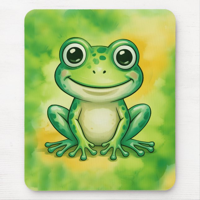 Grüner süßer Frosch Mousepad (Vorne)