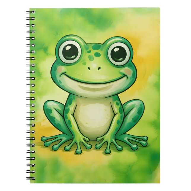Grüner süßer Frosch Notizblock (Vorderseite)