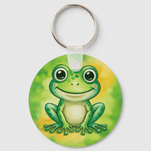 Grüner süßer Frosch Schlüsselanhänger