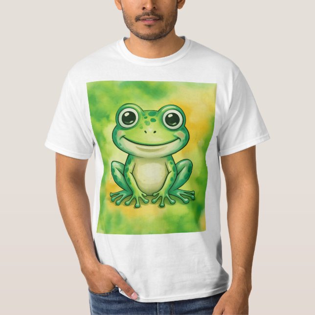 Grüner süßer Frosch T-Shirt (Vorderseite)