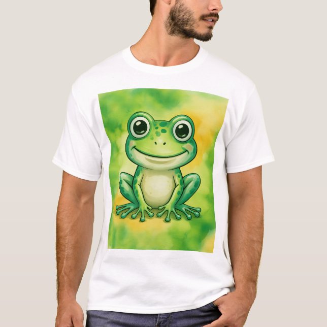 Grüner süßer Frosch T-Shirt (Vorderseite)