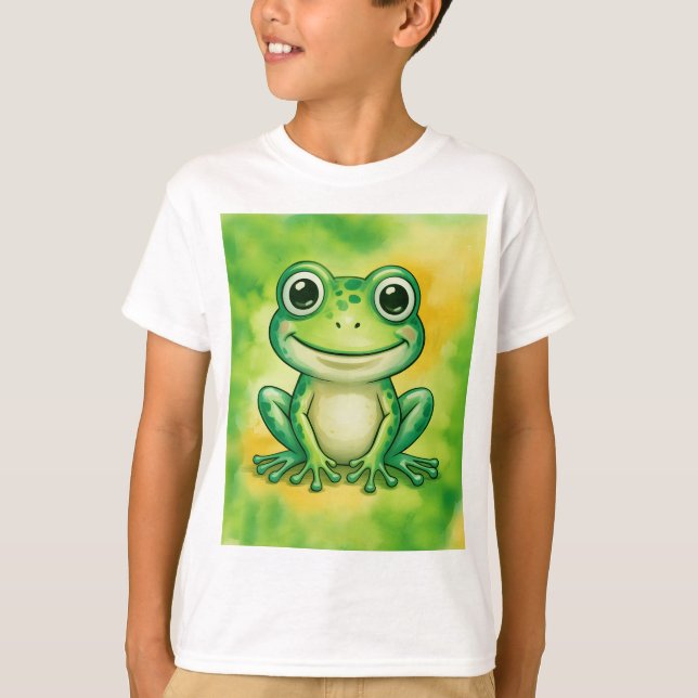 Grüner süßer Frosch T-Shirt (Vorderseite)