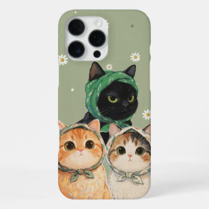 Grüner süßer Katzen-Handyhülle Kawaii Kätzchen Äst iPhone 16 Pro Max Hülle