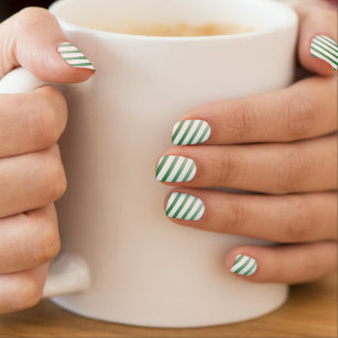 Grüner Süßigkeits-Streifen Minx Nagelkunst