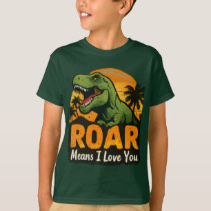 Grüner T-Rex-Dinosaurier "Brüllen heißt ich liebe T-Shirt