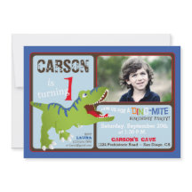 Grüner T-Rex Dinosaurier-erster Geburtstag laden