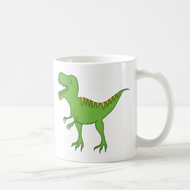 Grüner T-Rex Dinosaurier+Personifizieren Sie den Tasse (Rechts)