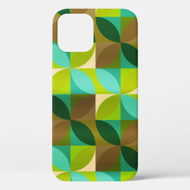 Grüner Tan und braunes Leaf Modernes Muster Case-Mate iPhone Hülle (Rückseite)