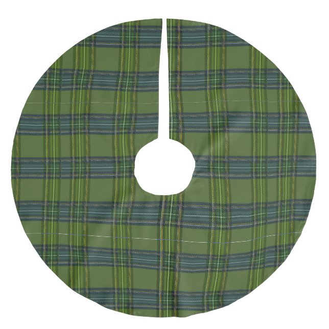 Grüner Tartan - Weihnachtsbaum-Rock Polyester Weihnachtsbaumdecke (Vorderseite)