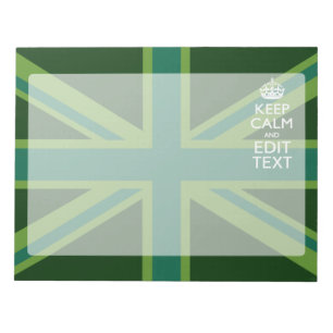 Grüner Teal Keep Calm And Have Your Text Union Jac Notizblock